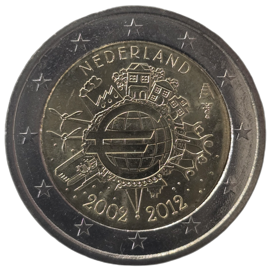 2 euros conmemorativa Diez años del Euro